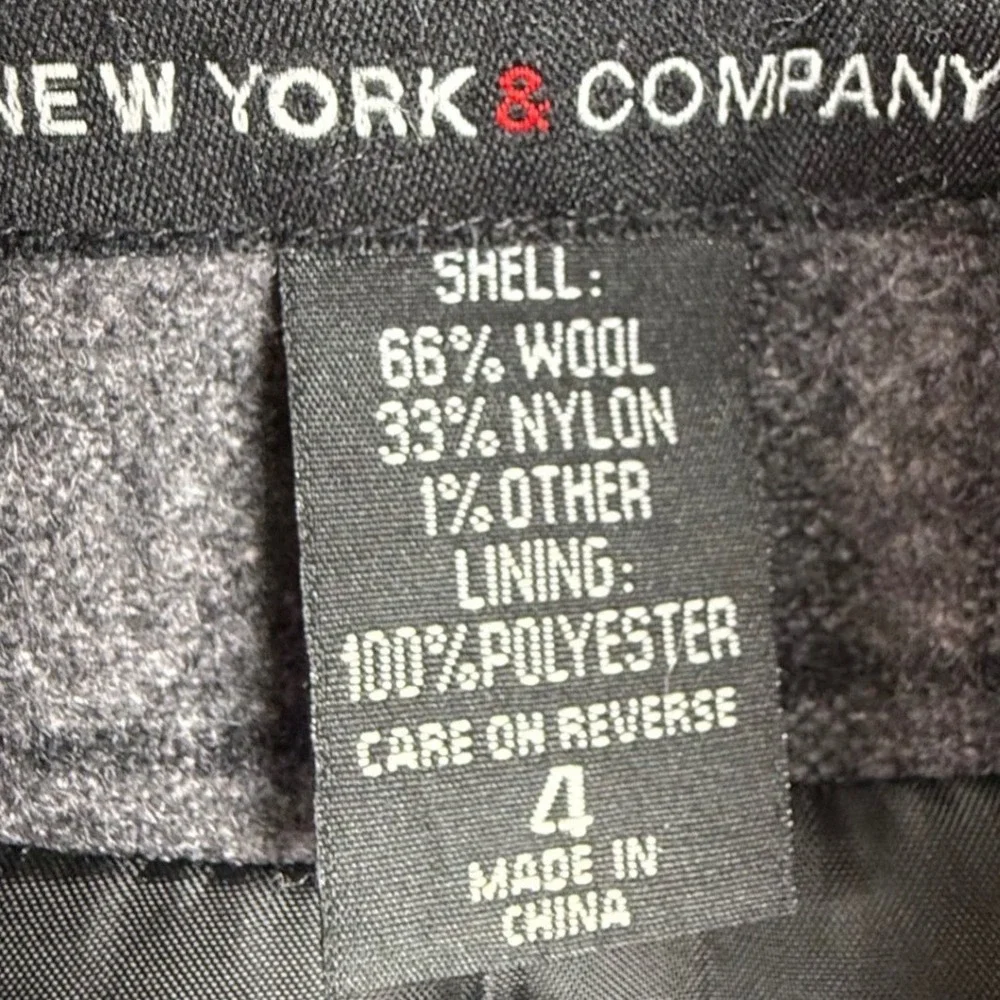 New York & Company Womens Gray Plaid Wool Peacoat 4 preppy dark academia